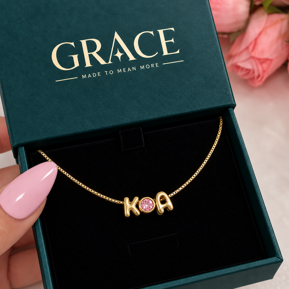 Custom Initial & Birthstone Bracelet