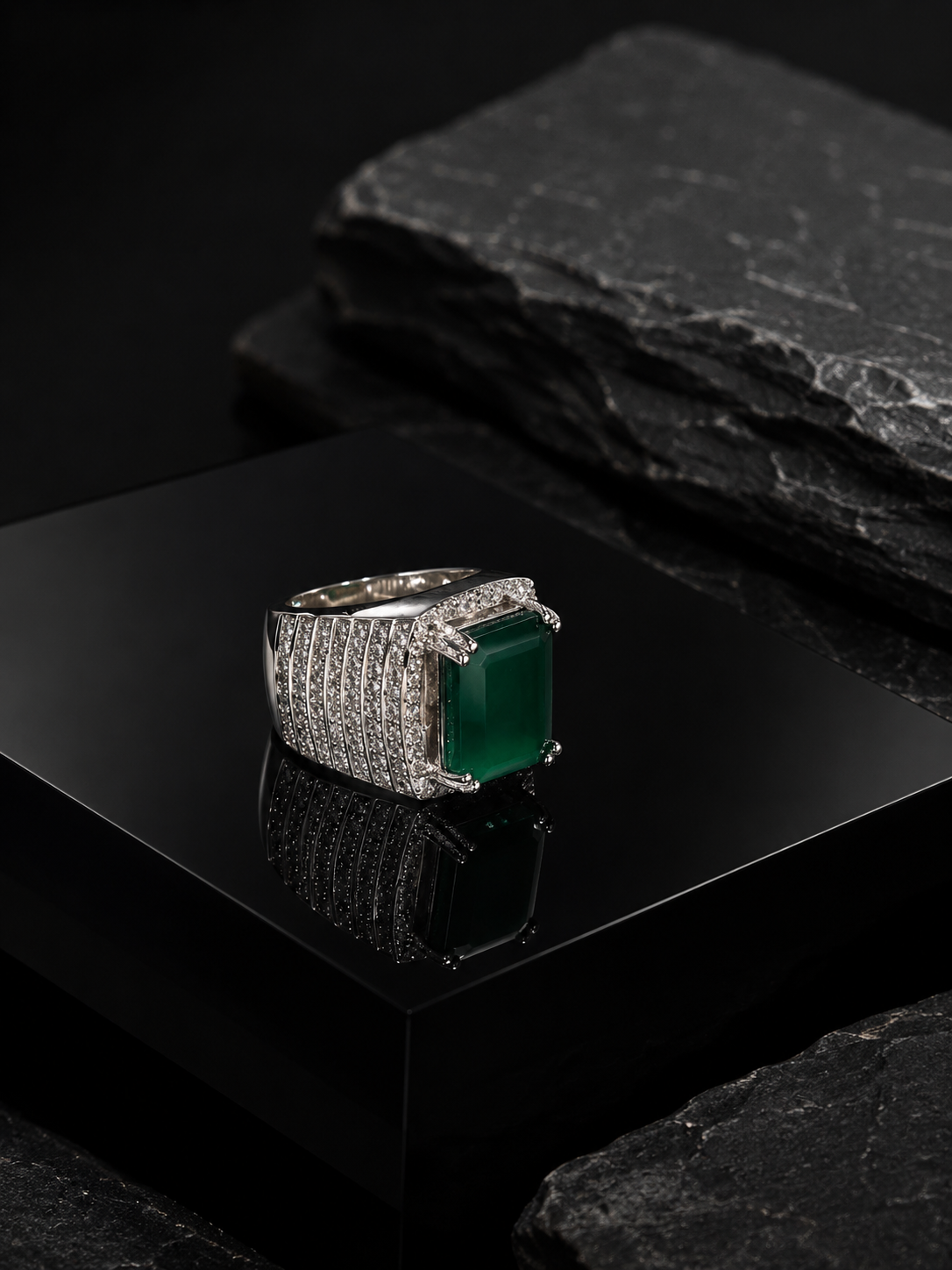 Emerald Monarch Ring