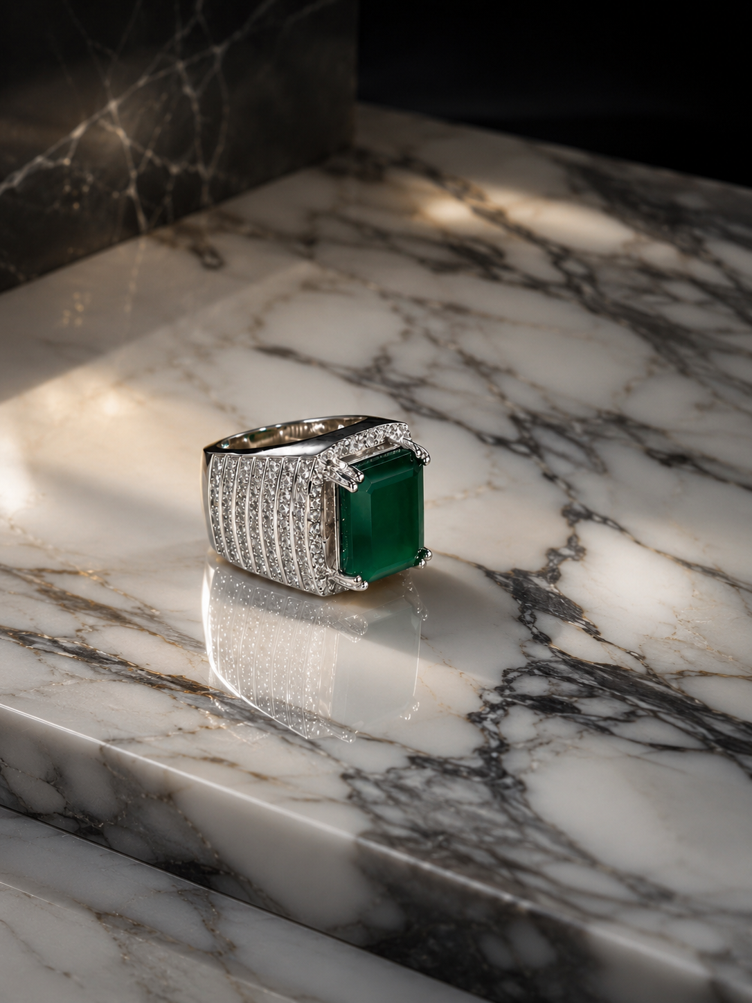 Emerald Monarch Ring