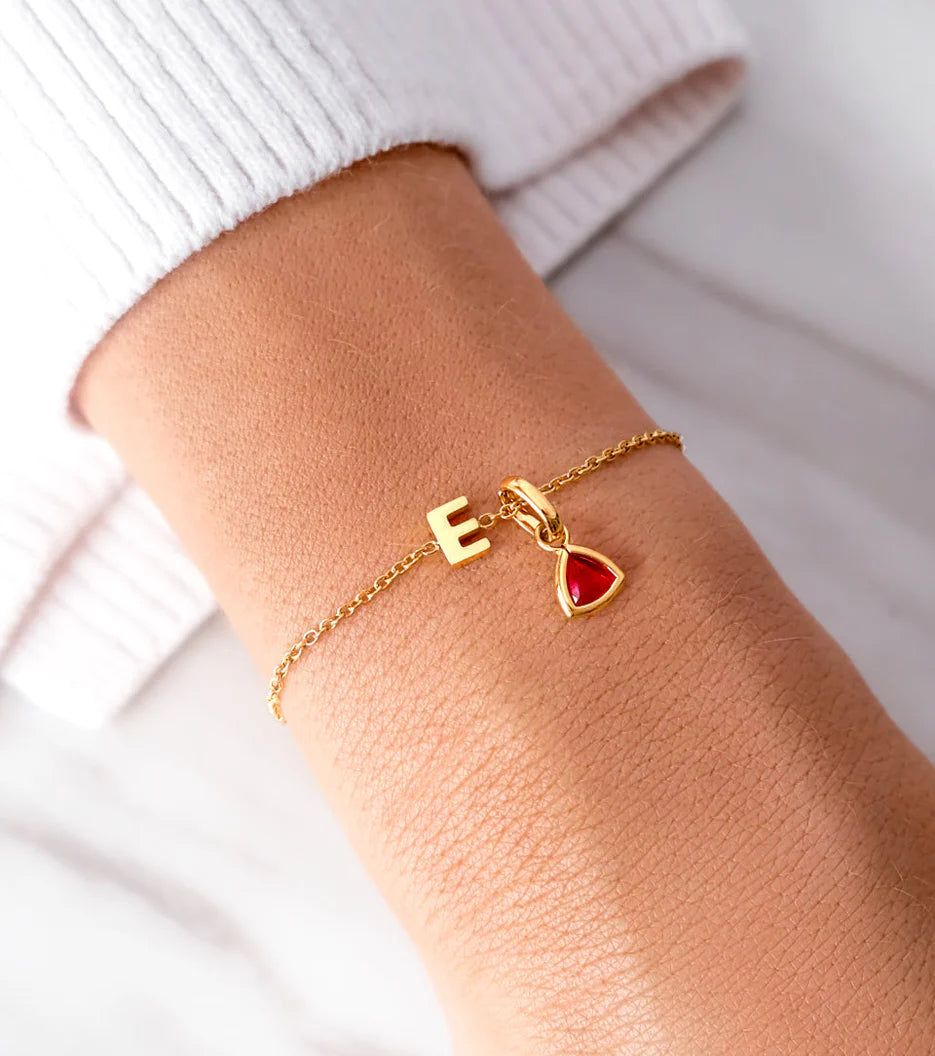 Serene Spark Initial Bracelet