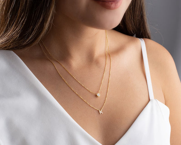 Initial Diamond Layer Necklace - Grace