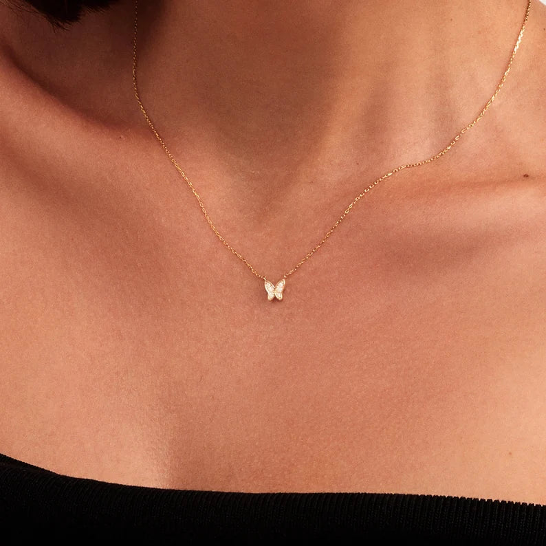 Diamond Butterfly Pendant - Grace