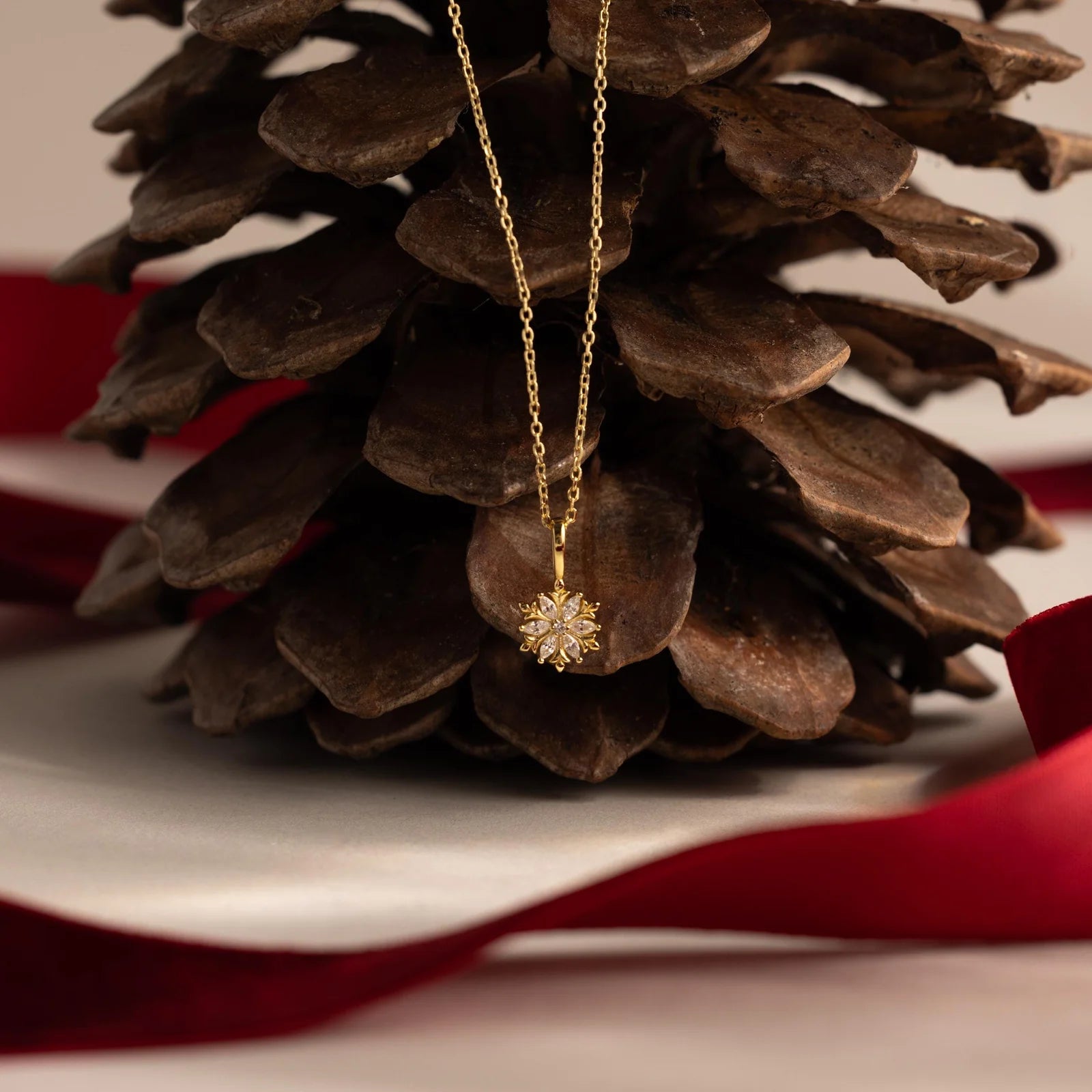 Diamond Poinsettia Necklace