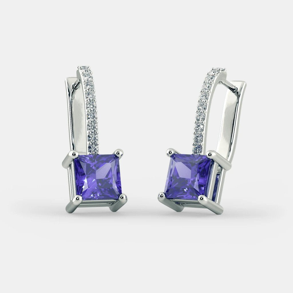 Amethyst Elegance Hoop Earrings - Grace