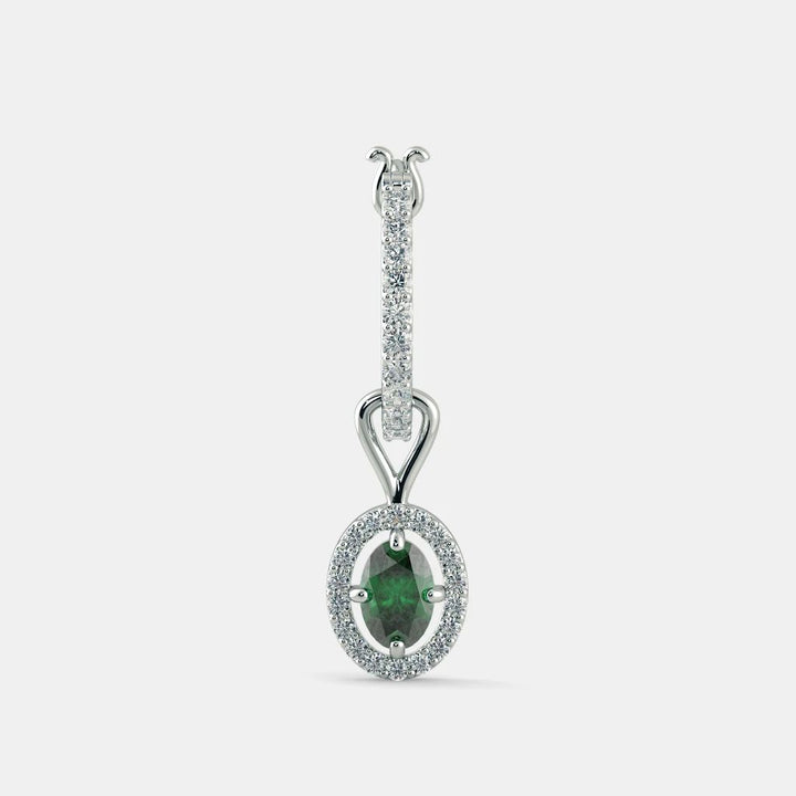 ATLANTIS EMERALD DIAMOND EARRINGS - 925 SILVER - Grace