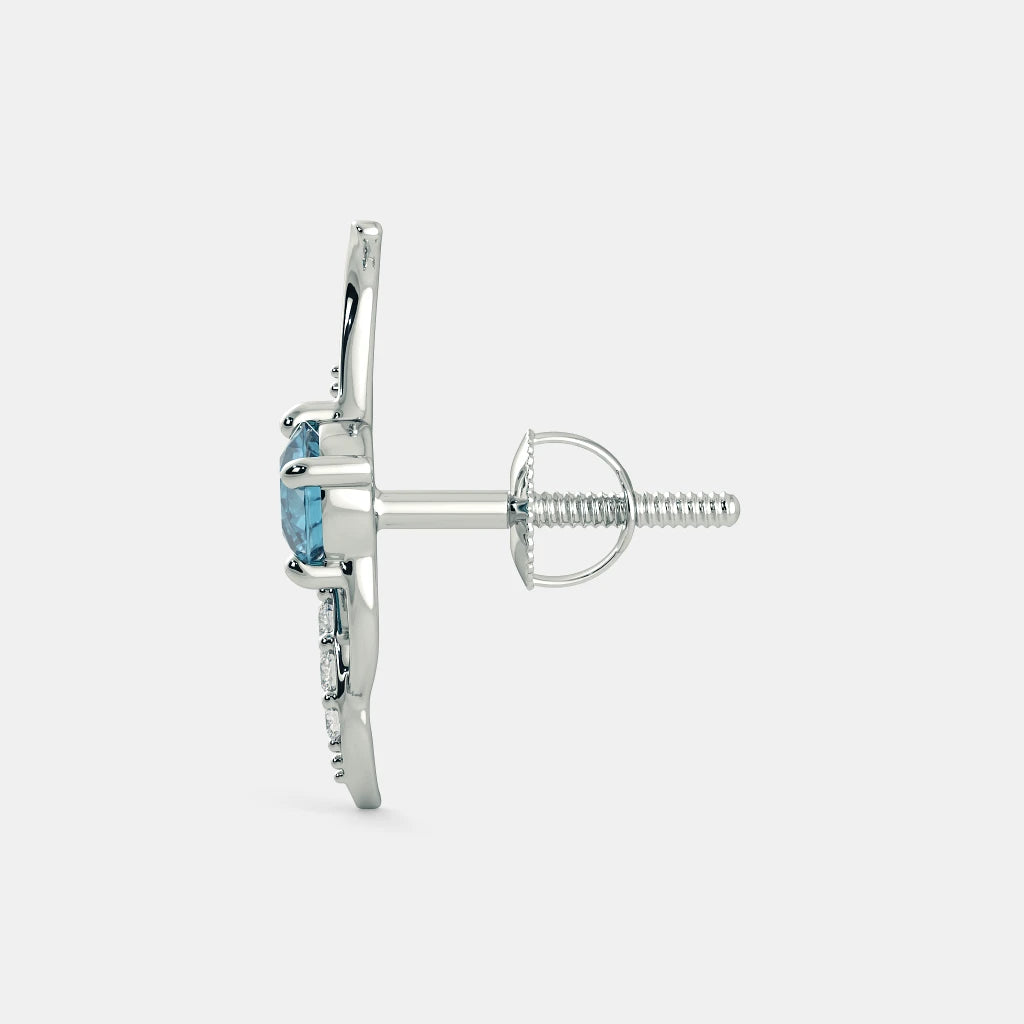 AQUAMARINE ZIRCON EARRINGS - 925 SILVER - Grace