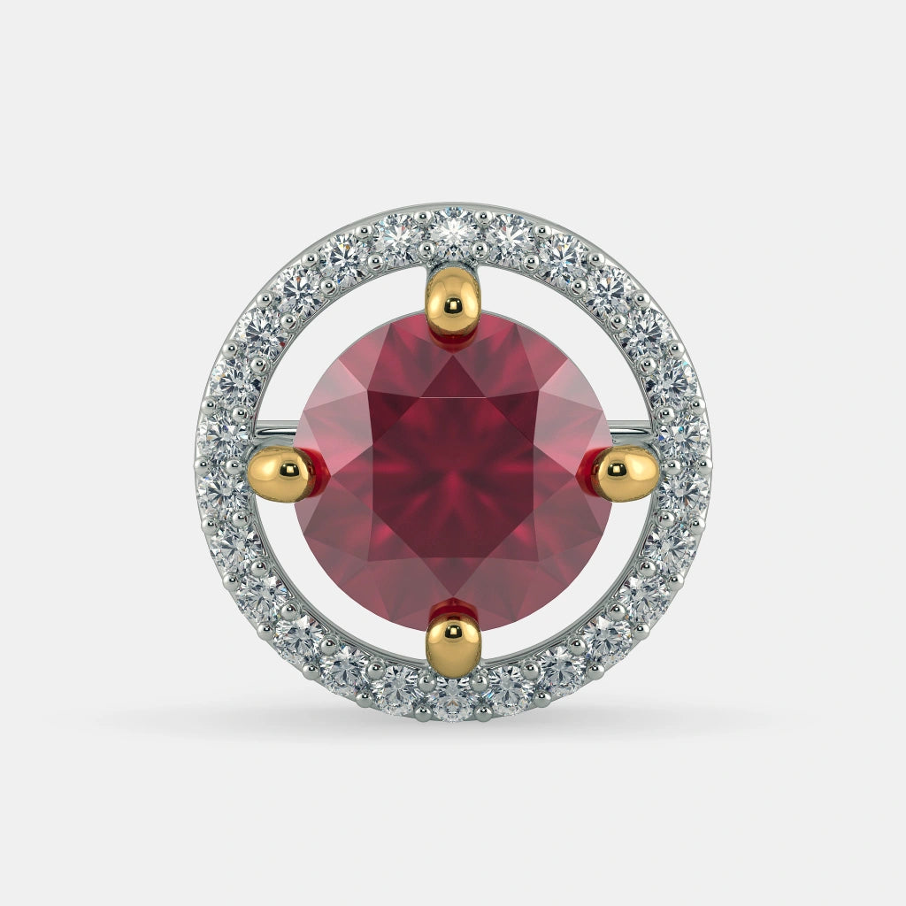 RUBY STUD EARRINGS - 925 SILVER - Grace