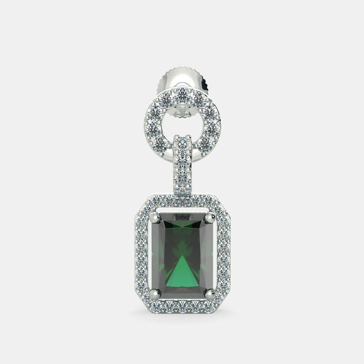 EMERALD CUT ZIRCON EARRINGS - 925 SILVER - Grace