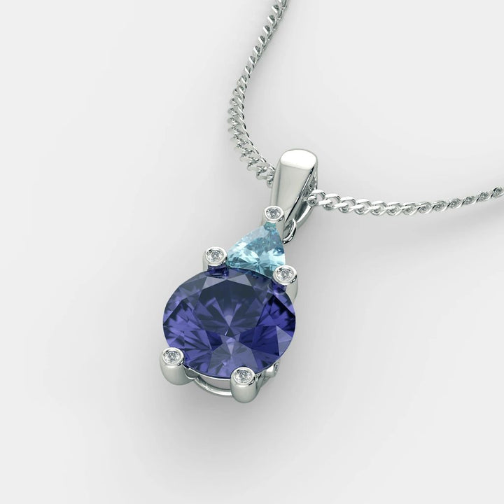 DIANA BLUE SAPPHIRE NECKLACE - 925 SILVER - Grace
