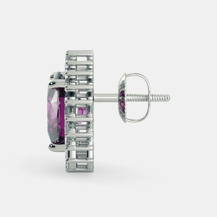 PURPLE AMETHYST OVAL EARRINGS 925 - Grace