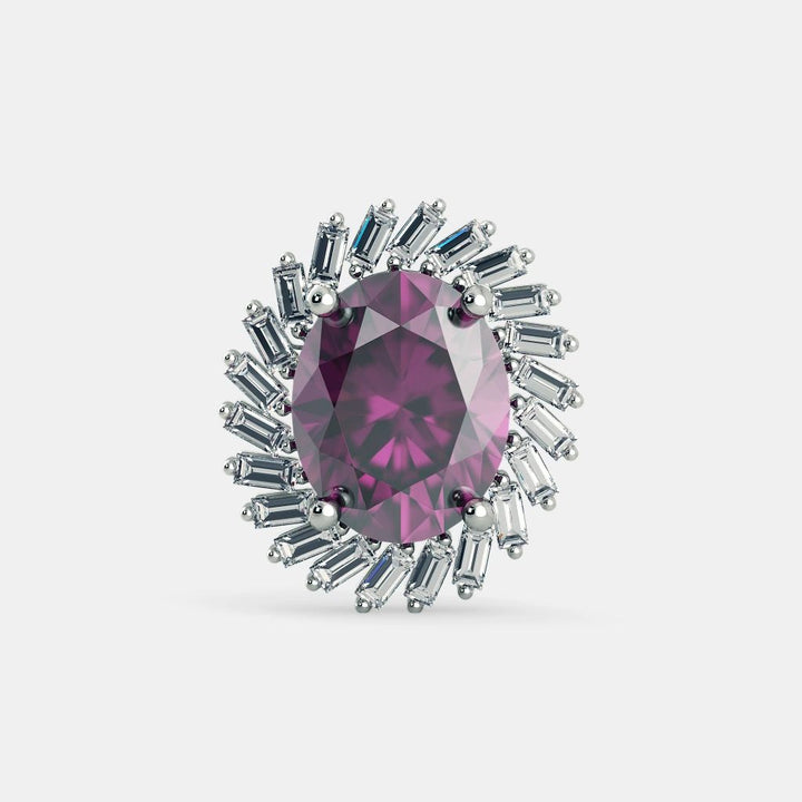 PURPLE AMETHYST OVAL EARRINGS 925 - Grace