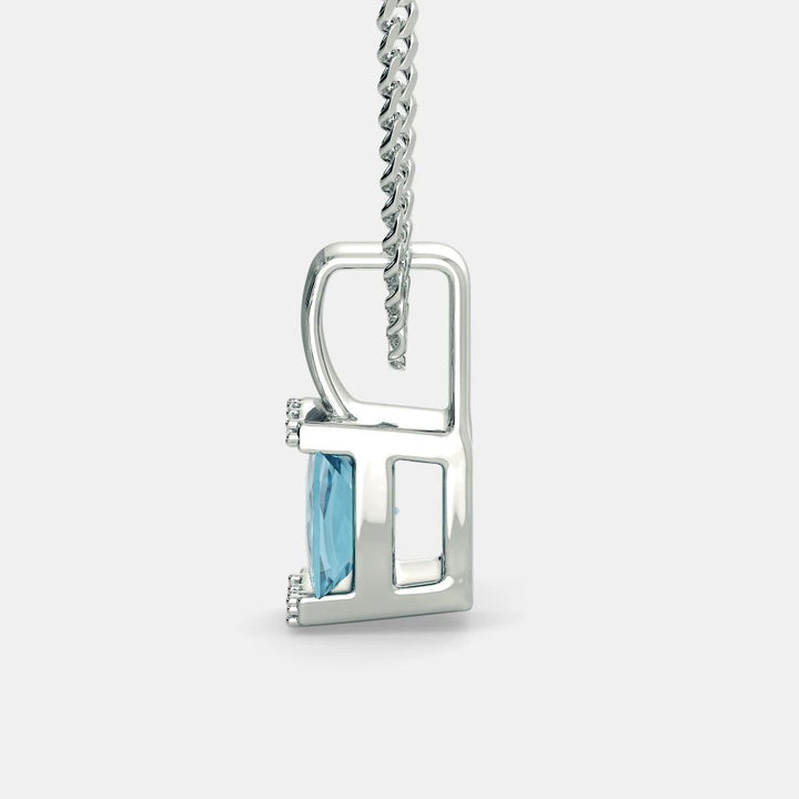 BLUE TOPAZ ZIRCON NECKLACE - 925 SILVER - Grace
