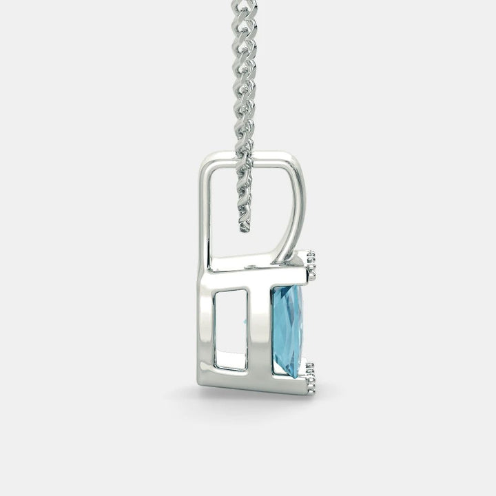 BLUE TOPAZ ZIRCON NECKLACE - 925 SILVER - Grace