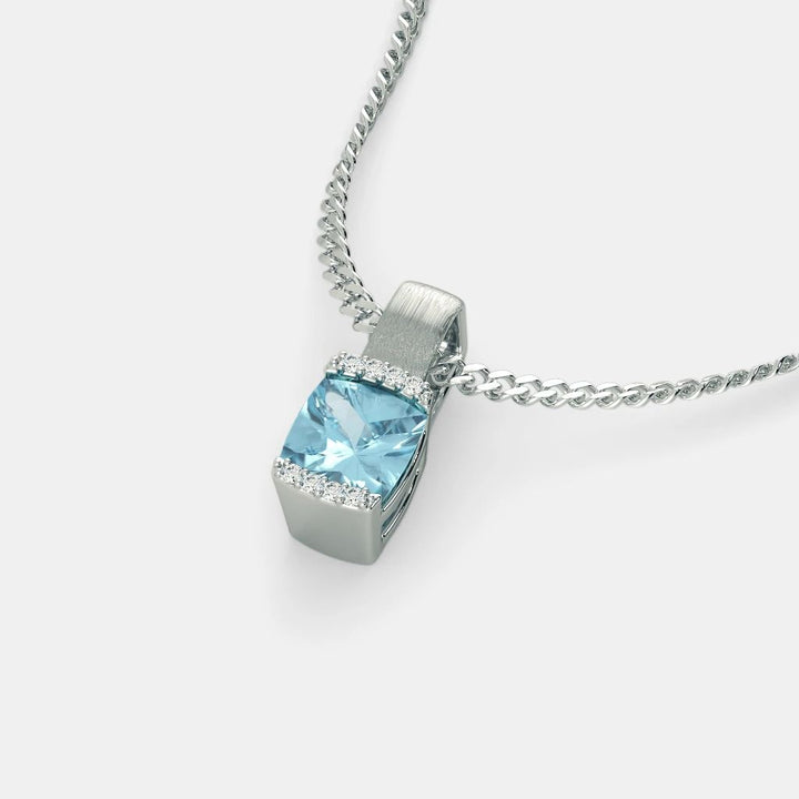 BLUE TOPAZ ZIRCON NECKLACE - 925 SILVER - Grace