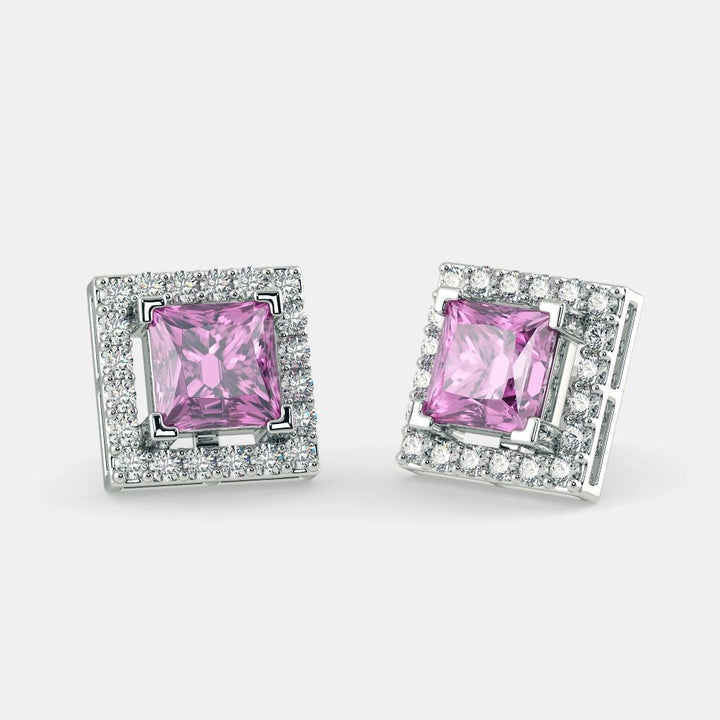 SERENA PINK SAPPHIRE STUDS - 925 SILVER - Grace