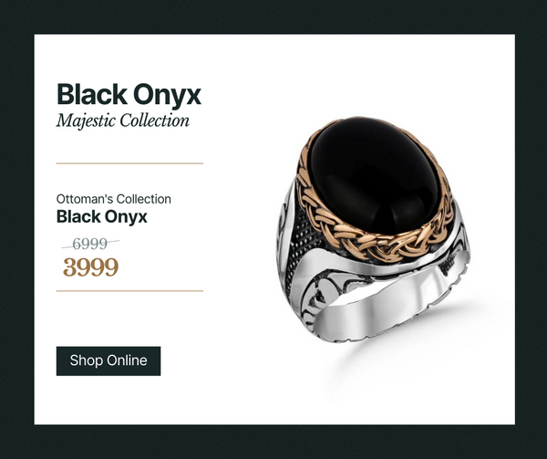 BLACK ONYX TURKISH RING - Grace