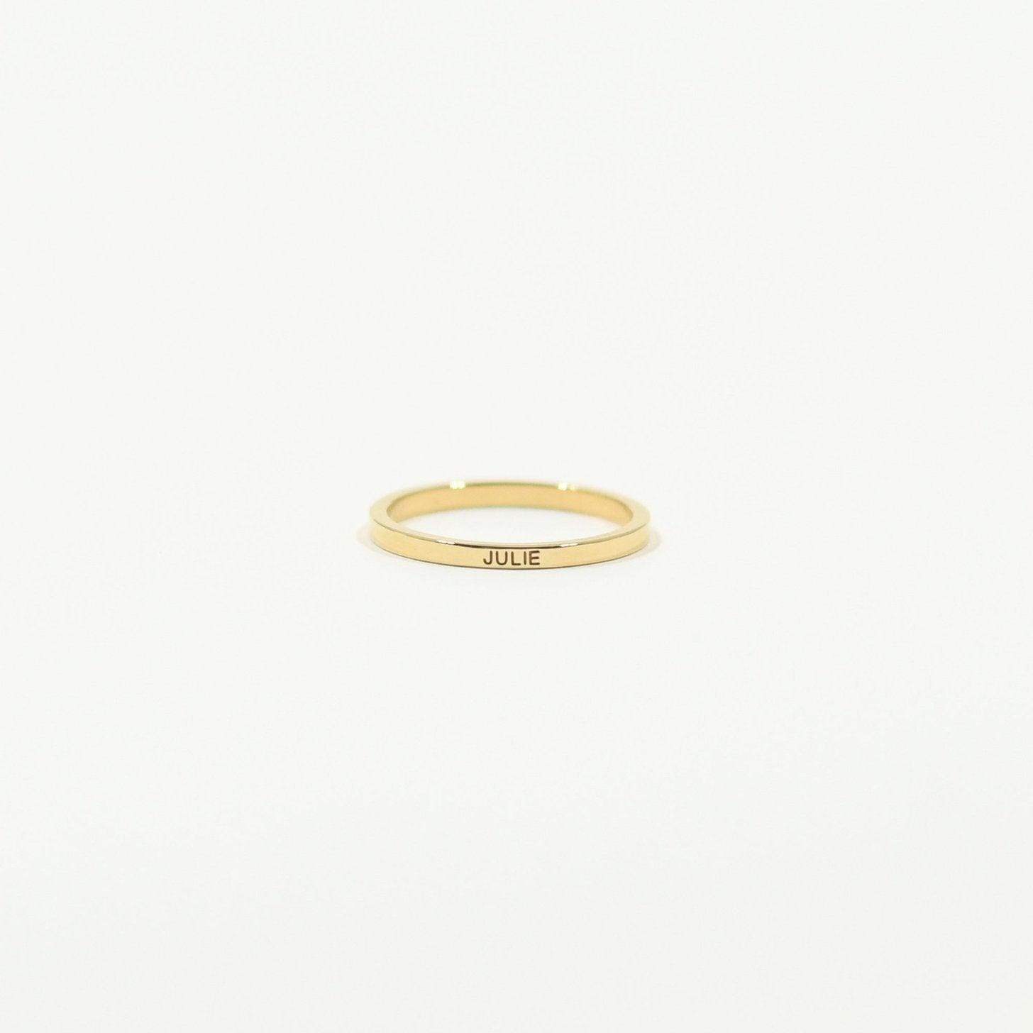 Engraved Stacking Band Ring - Grace