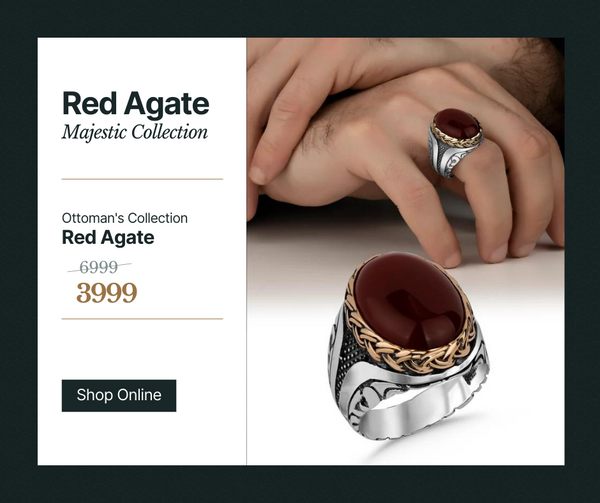RED AGATE TURKISH RING - Grace
