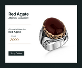 RED AGATE TURKISH RING - Grace