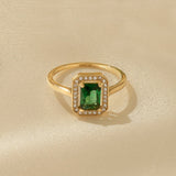 Square Emerald Ring - 925 SILVER - Grace