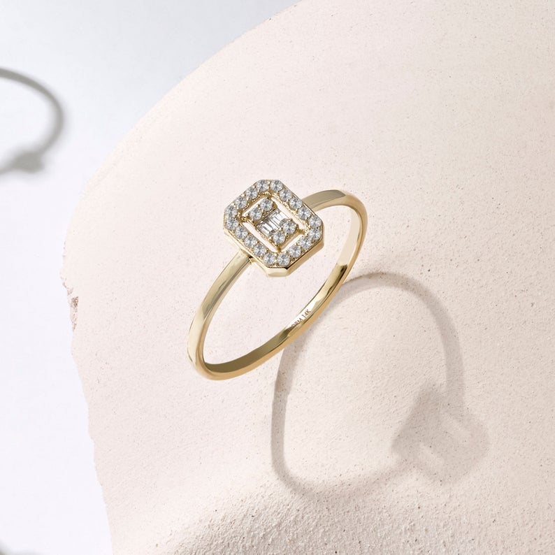 Rectangle Zircon Ring - Grace