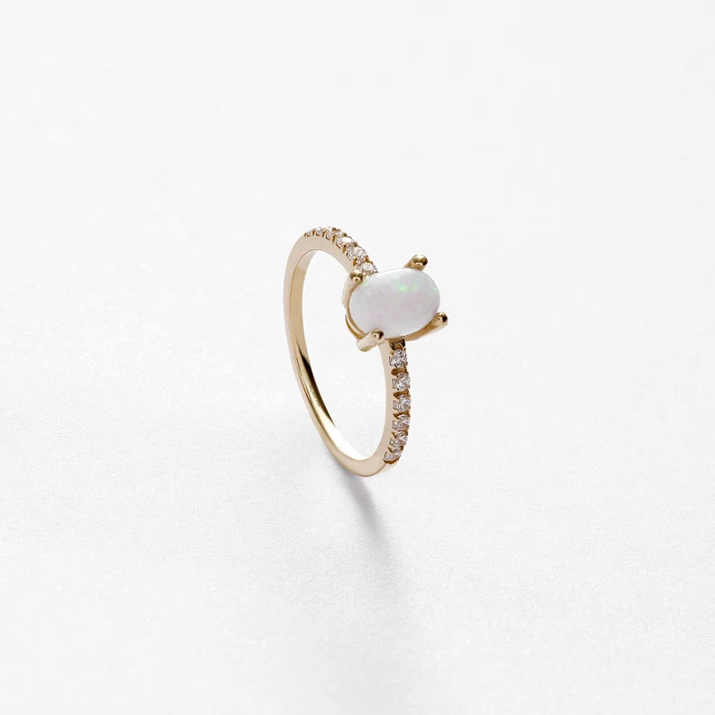 Pandora Gold Ring Opal Jewellery Pandora Pandora Signature Logo