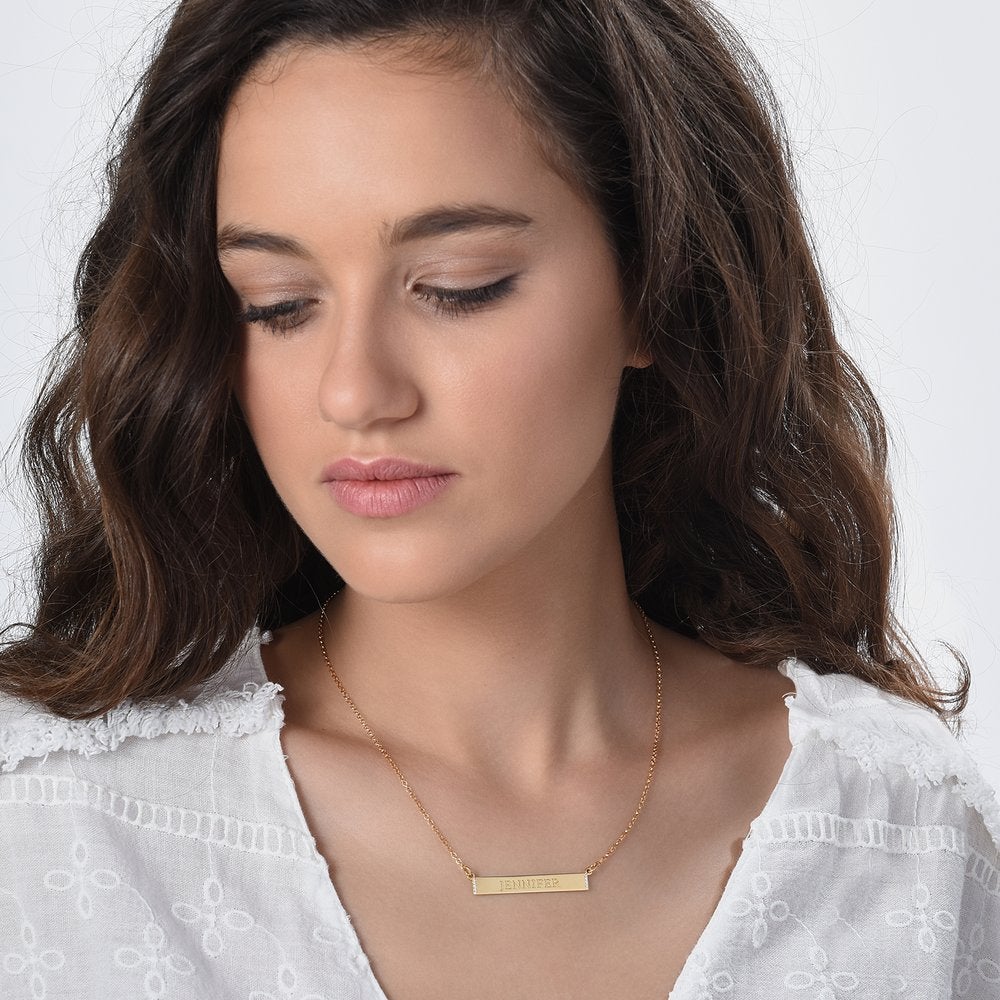 PLATE NECKLACE WITH CUBIC ZIRCON - Grace