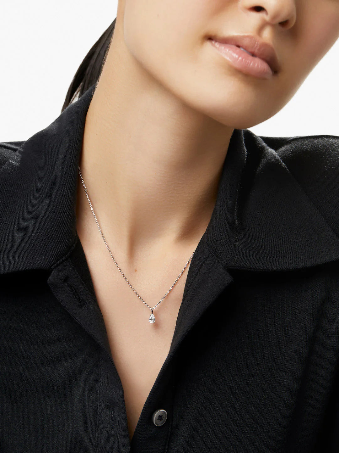 Pear Solitaire Necklace - Grace