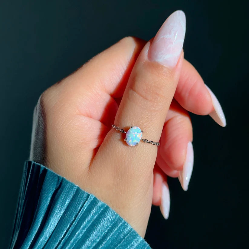 White Fire Ring (Opal)