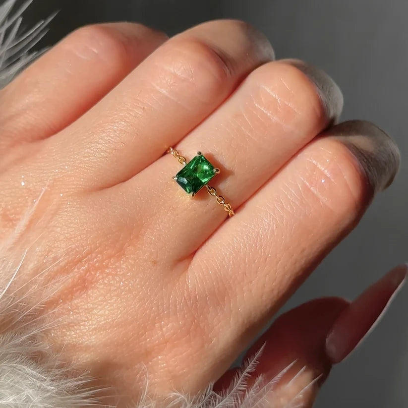 Emerald Prism Ring