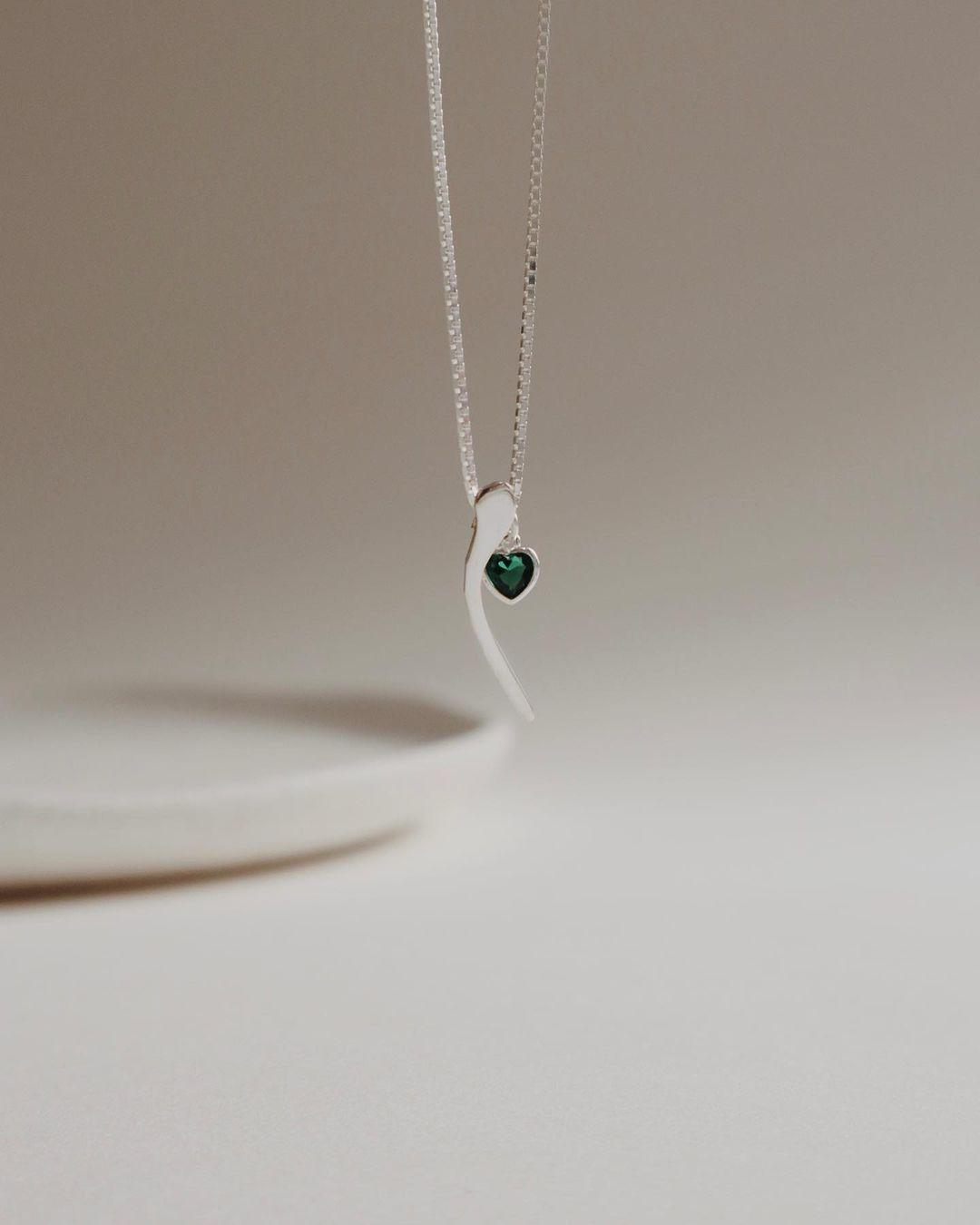 Initial Arabic With Birthstone - Grace