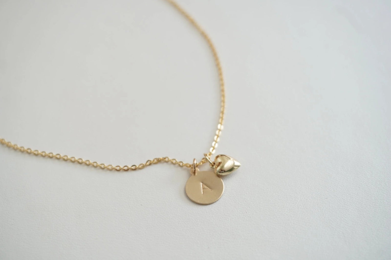 Initial Heart Charm Necklace