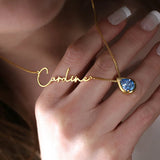 Custom Birthstone Name Necklace