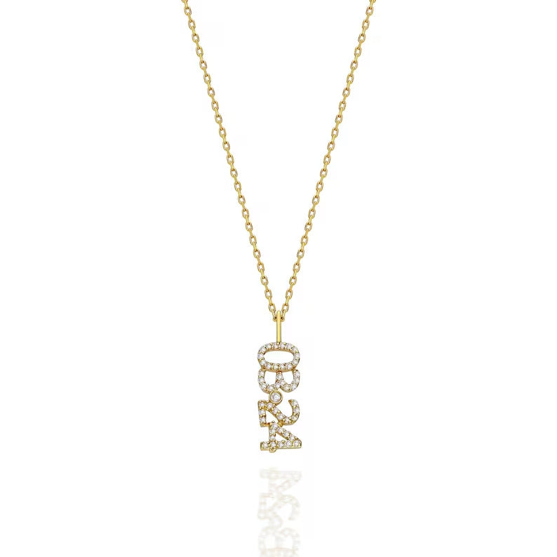 Diamond Date-Number/Name Necklace - Grace