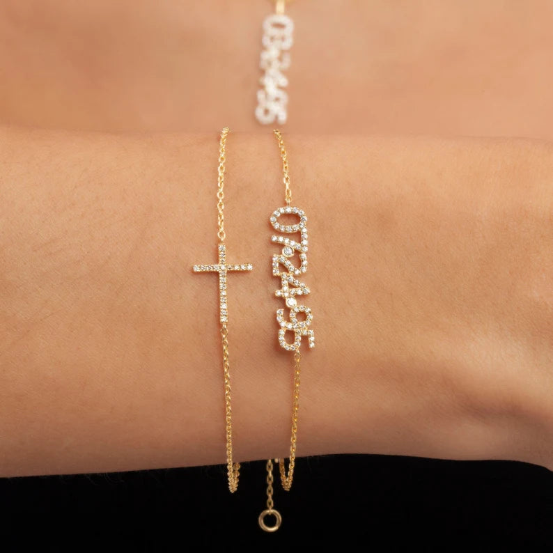 Diamond Date-Number/Name Bracelet - Grace