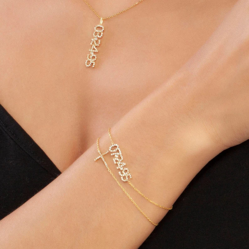 Diamond Date-Number/Name Bracelet - Grace