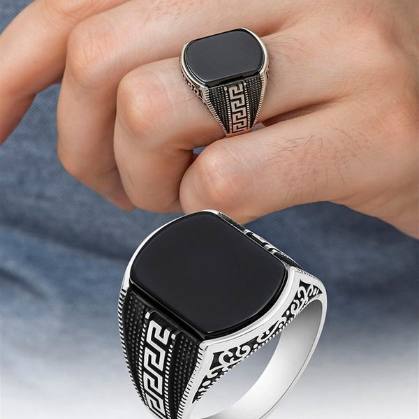 Buy Silver Shine 92.5 Sterling Silver Trendy Black Diamond Ring for Mens  Online from SilverShine