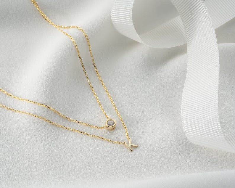 Initial Diamond Layer Necklace - Grace