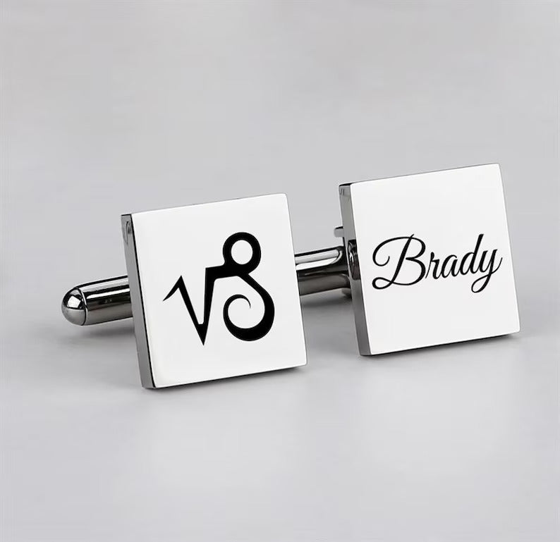 Solid Personalized Cufflinks - Grace