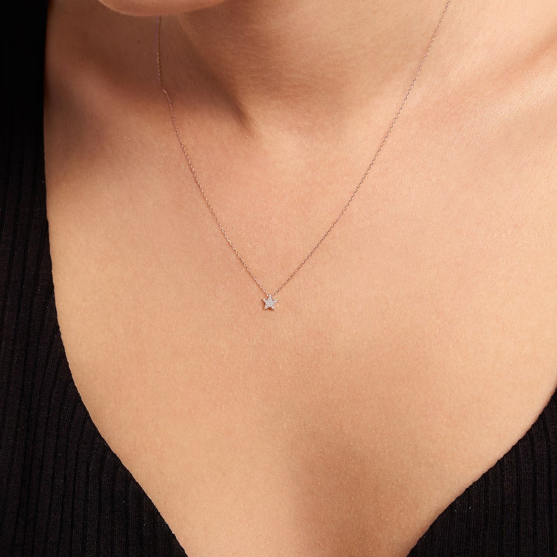 Diamond Mini Star Necklace - Grace