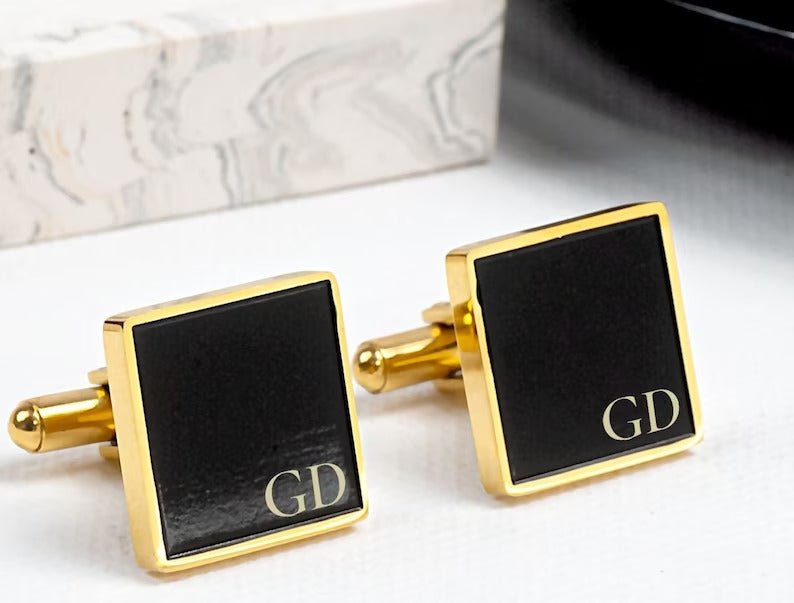 Black Matte Cufflinks - Grace