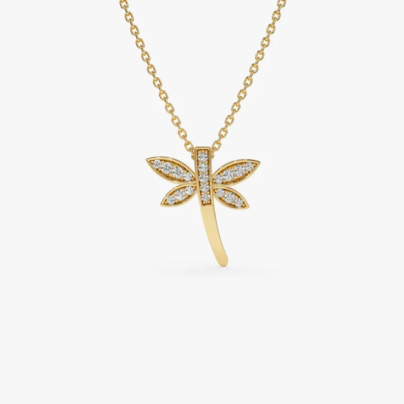 Diamond Dragonfly Necklace