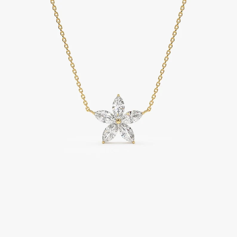 Solitaire Flower Necklace