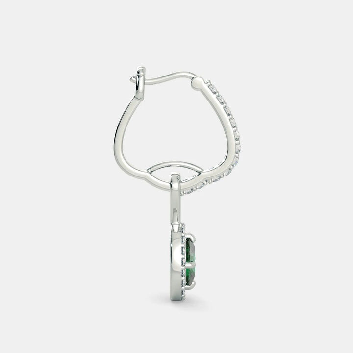 ATLANTIS EMERALD DIAMOND EARRINGS - 925 SILVER - Grace