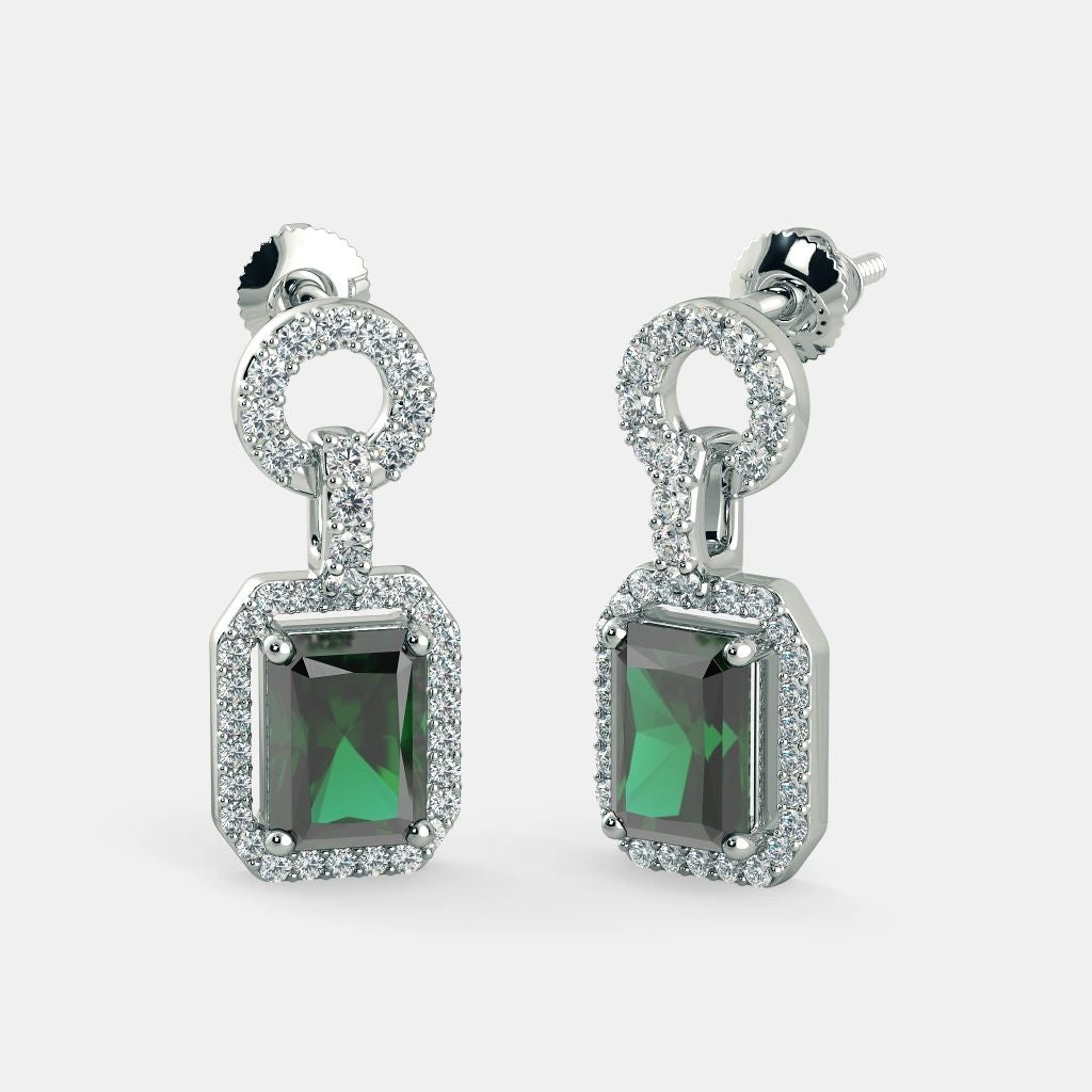 EMERALD CUT ZIRCON EARRINGS - 925 SILVER - Grace