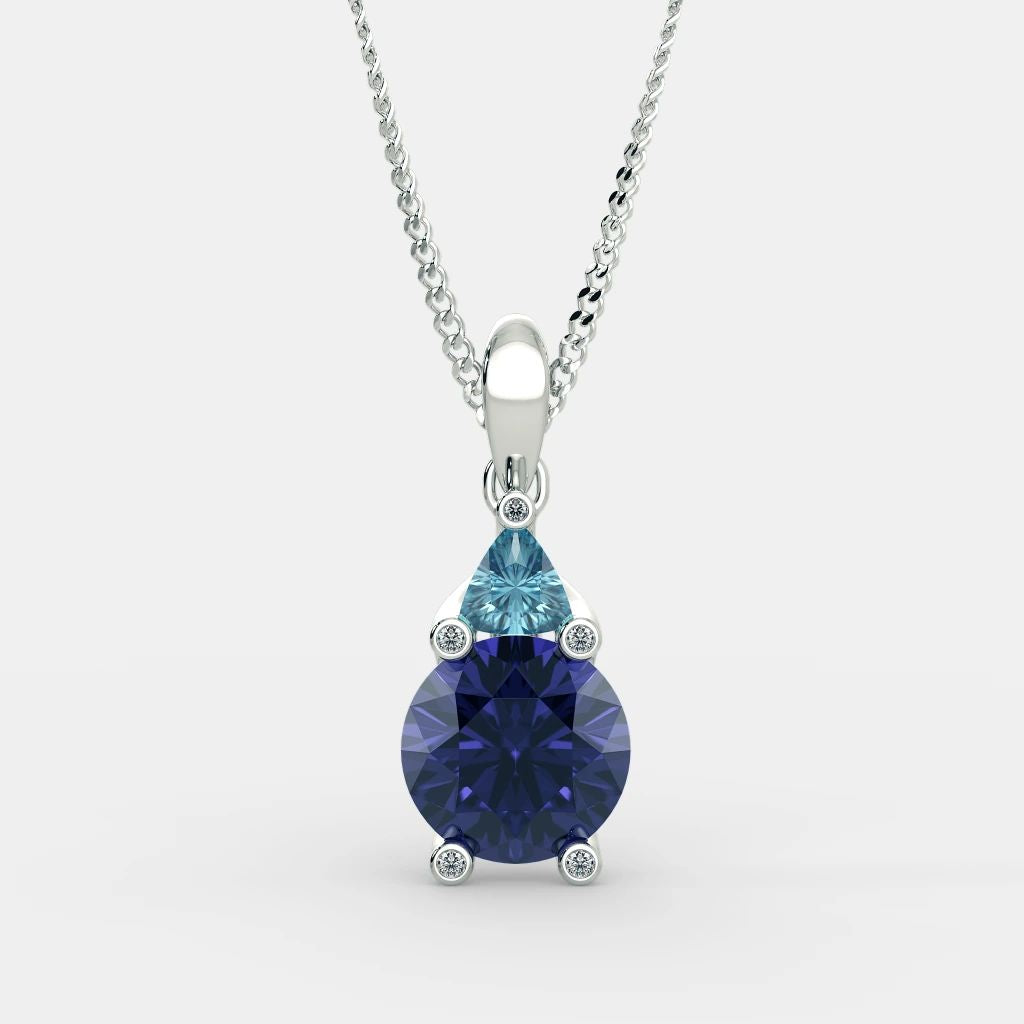 DIANA BLUE SAPPHIRE NECKLACE - 925 SILVER - Grace