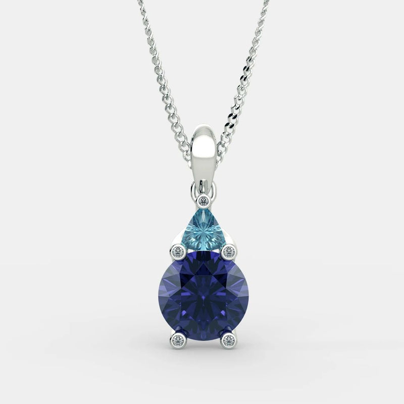 DIANA BLUE SAPPHIRE NECKLACE - 925 SILVER