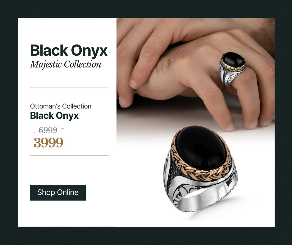 BLACK ONYX TURKISH RING - Grace