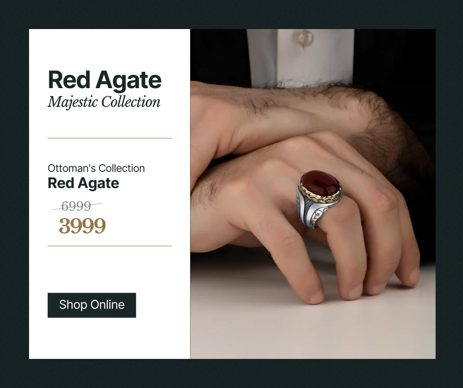 RED AGATE TURKISH RING - Grace