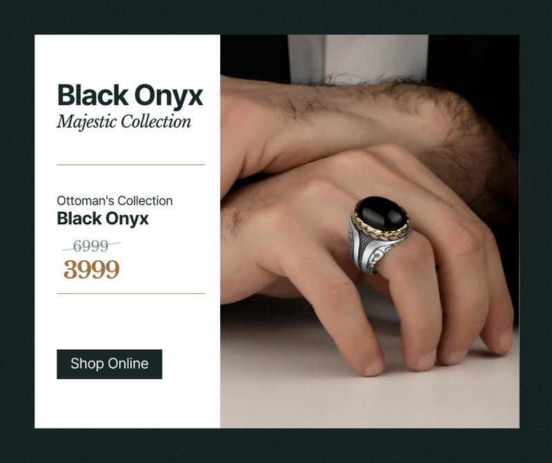 BLACK ONYX TURKISH RING - Grace